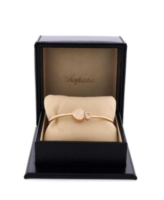  Happy Diamonds Heart Cuff Bracelet 18K Rose Gold with Pave Diamonds and 1 Floating Diamond