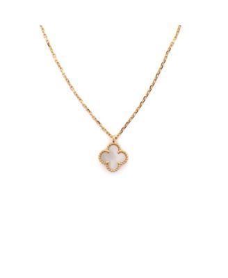 Sweet Alhambra Pendant Necklace 18K Gold and Mother of Pearl 16"