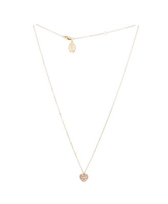 Heart Pendant Necklace 18K Rose Gold and Diamonds 16.25"