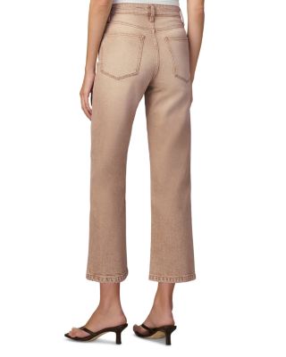 The Margot High Rise Cropped Straight Jeans in Washed Tan