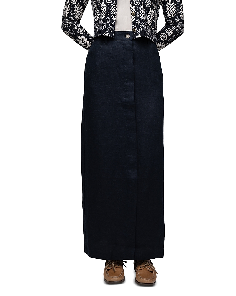Point Linen Sheath Skirt