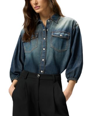 Danae Light Denim Fluid Blouse