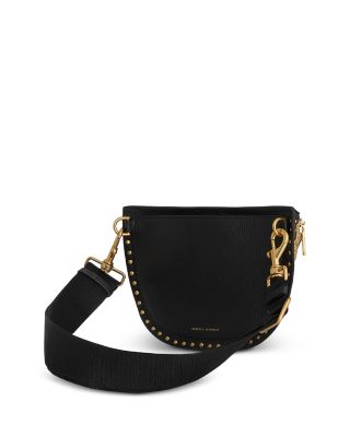 Darren Small Pebbled Leather & Raffia Sling Belt Bag
