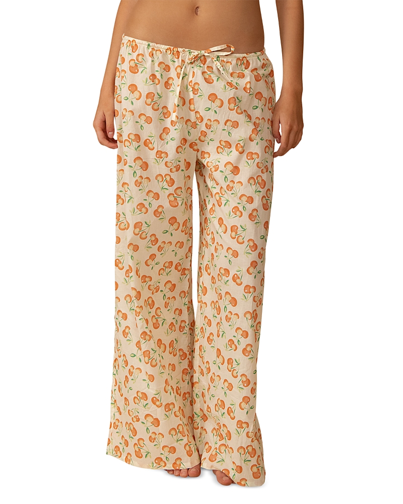 Montce Cherry Sherbet Drawstring Wide Leg Cover Up Pants