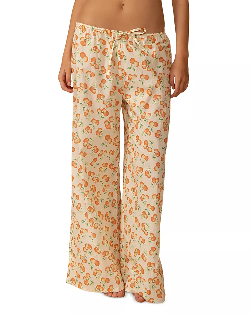 Montce Cherry Sherbet Drawstring Wide Leg Cover Up Pants