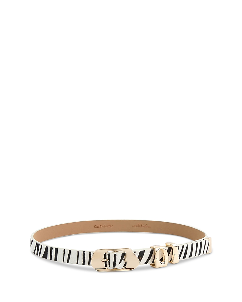 Ettika Women's Zebra Print Calf Hair Belt