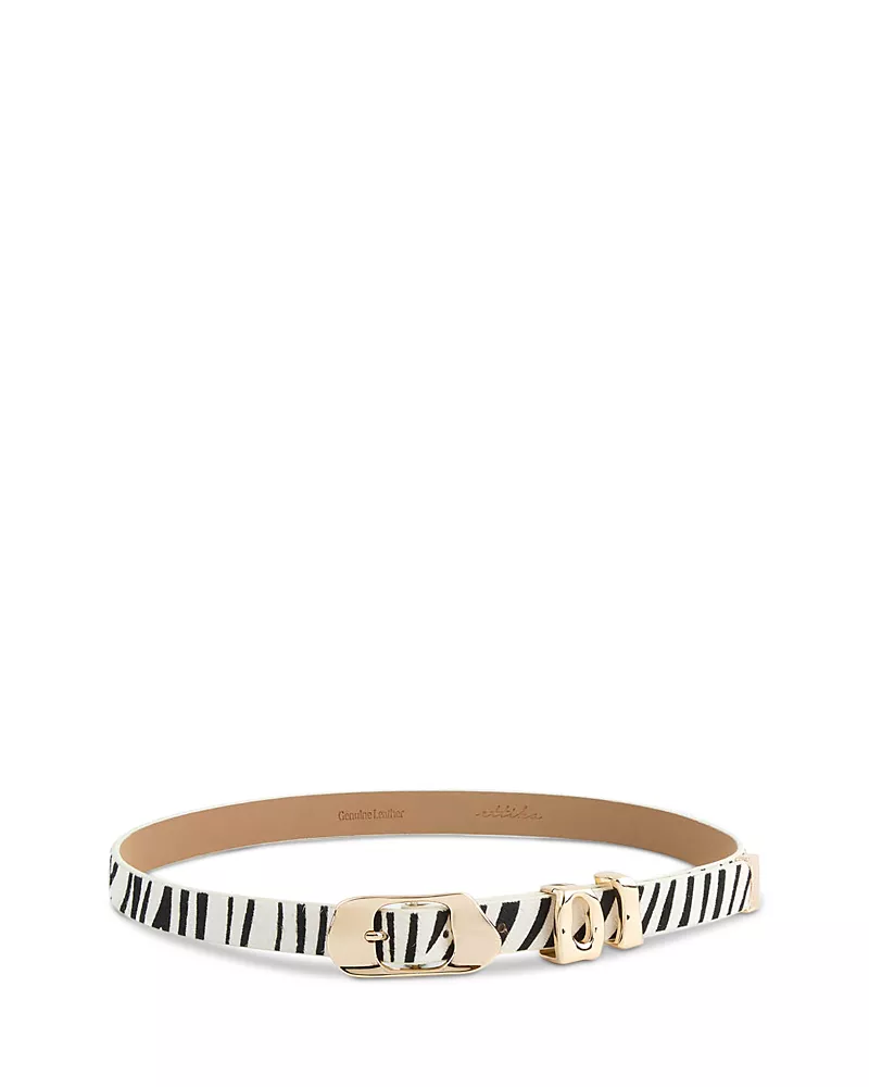 Ettika Women's Zebra Print Calf Hair Belt