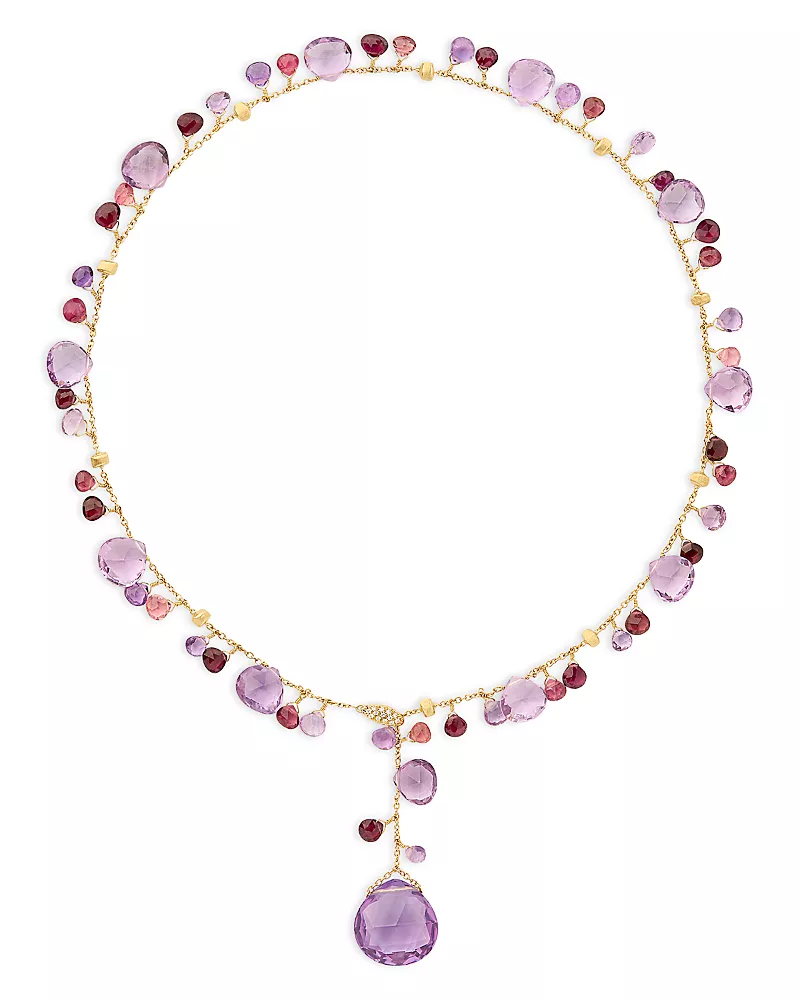Marco Bicego 18K Yellow Gold Paradise Multi Gemstone & Diamond Lariat Necklace, 17.25