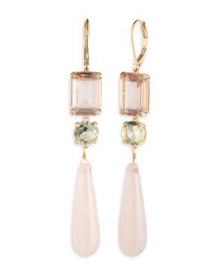 Triple Stone Linear Drop Earrings