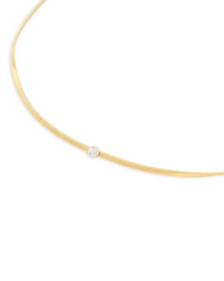 18K White & Yellow Gold Marrakech Diamond Solitaire Collar Necklace, 16.5"