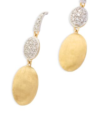 18K White & Yellow Gold Siviglia Diamond & Textured Disc Drop Earrings
