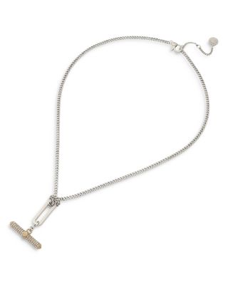 April Pav&eacute; T Bar Lariat Necklace, 18-20" 