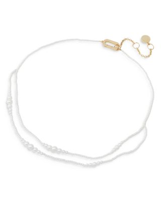 Hazel Imitation Pearl Layered Necklace, 16-18"