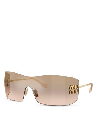 Rectangular Shield Sunglasses, 144mm