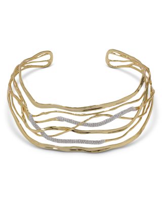 Solanales Crystal Woven Structured Collar Necklace, 4.25"  