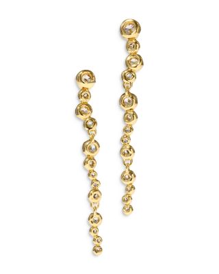 Asterales Cubic Zirconia Cascading Linear Drop Earrings