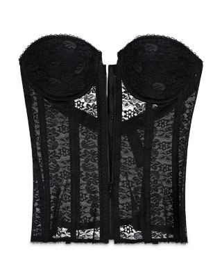 Francesca Lace Front Closure Strapless Longline Corset Bra