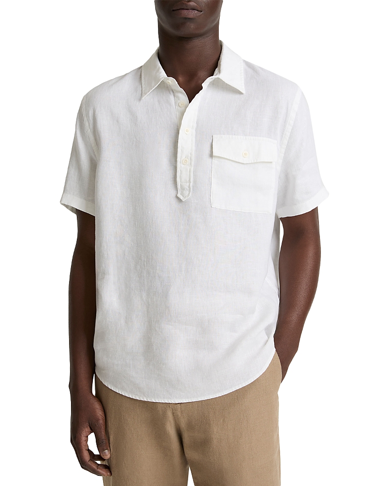 Vince Linen Half Placket Shirt