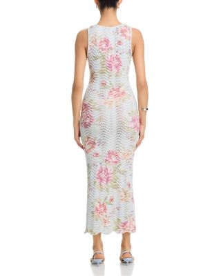 Floral Sweater Knit Tank Midi Dress