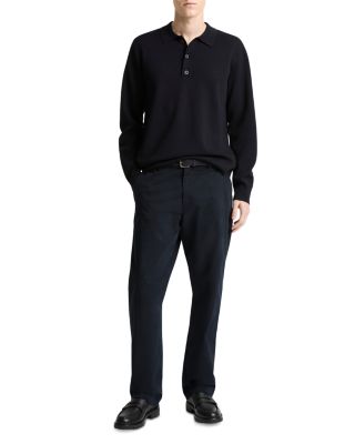 Merino Wool Blend Milano Long Sleeve Polo
