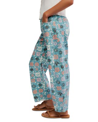  We The Free Good Luck Leopard Barrel Leg Jeans in Brown Sugar