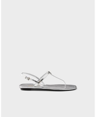  Women's Metallic Leather Thong Sandals