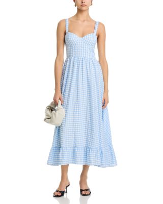 Gingham Bustier Midi Dress - Exclusive