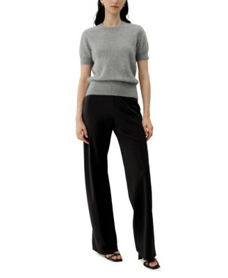  Brushed Cashmere Short-Sleeve Sweater