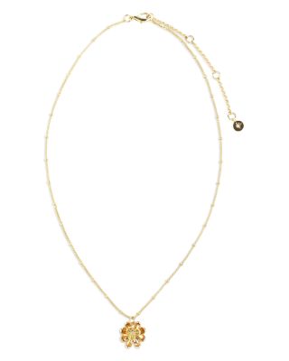 Cubic Zirconia Flower Pendant Necklace, 16" - Exclusive