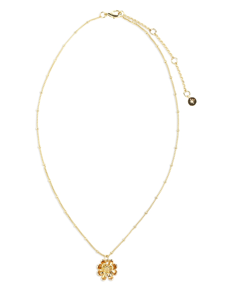 Aqua Cubic Zirconia Flower Pendant Necklace, 16 - Exclusive