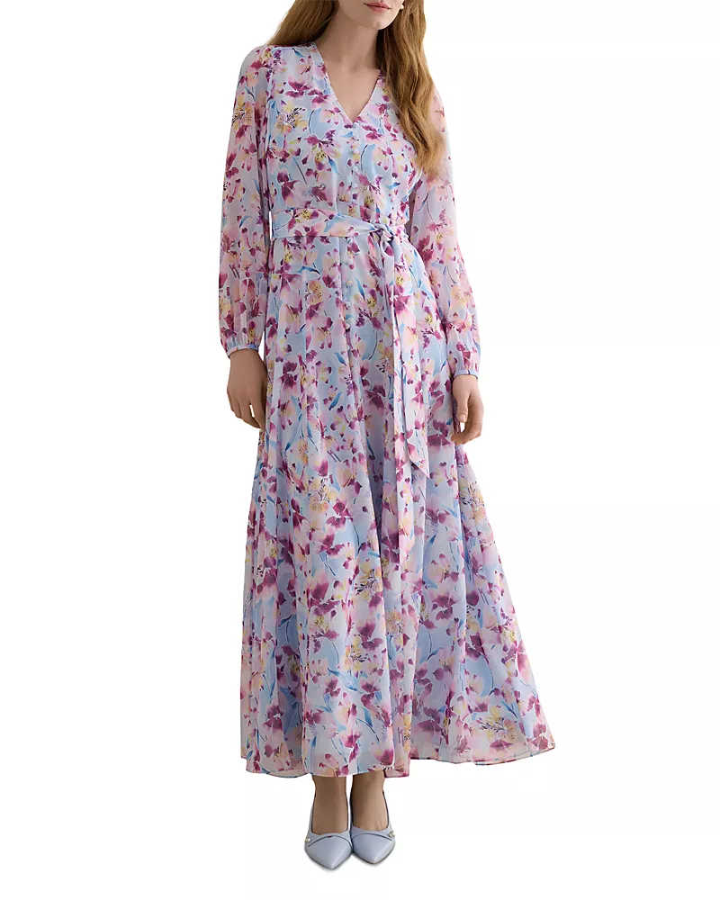 Hobbs London Petites Thea Tie Waist Maxi Dress