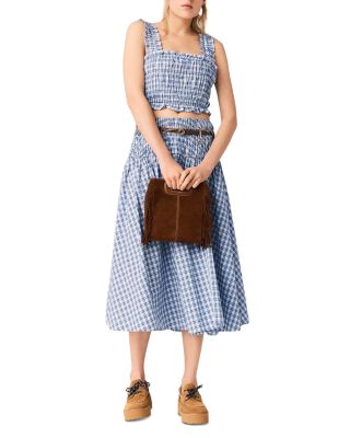 Smocked Rhinestone Cotton Top 