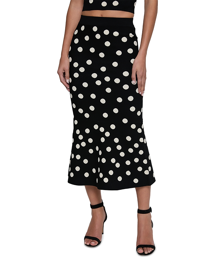 L'Agence Mae Polka Dot Flare Skirt
