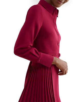 Ginny Pleated Skirt Shirt Dress