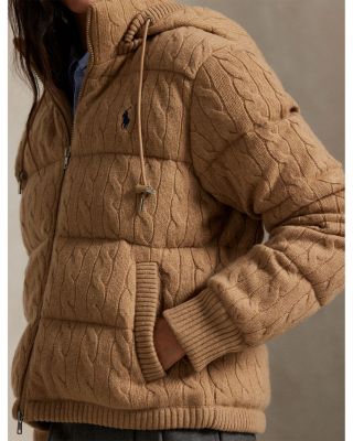 Cable Knit Wool Cashmere Quilted Jacket