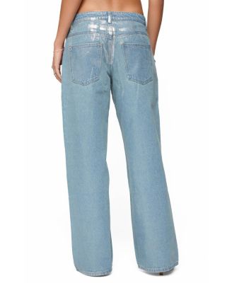  Jenney Shiny Low Rise Baggy Jeans