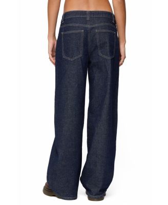  Polley Button Up Low Rise Baggy Jeans