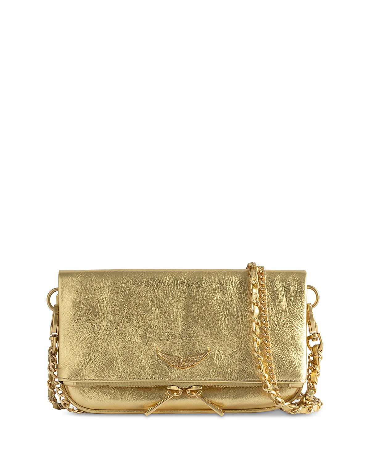 Zadig & Voltaire Rock Nano Vintage Metallic Leather Shoulder Bag