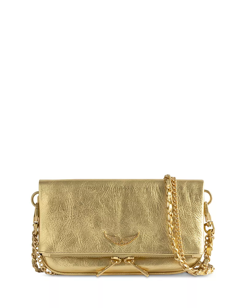 Zadig & Voltaire Rock Nano Vintage Metallic Leather Shoulder Bag