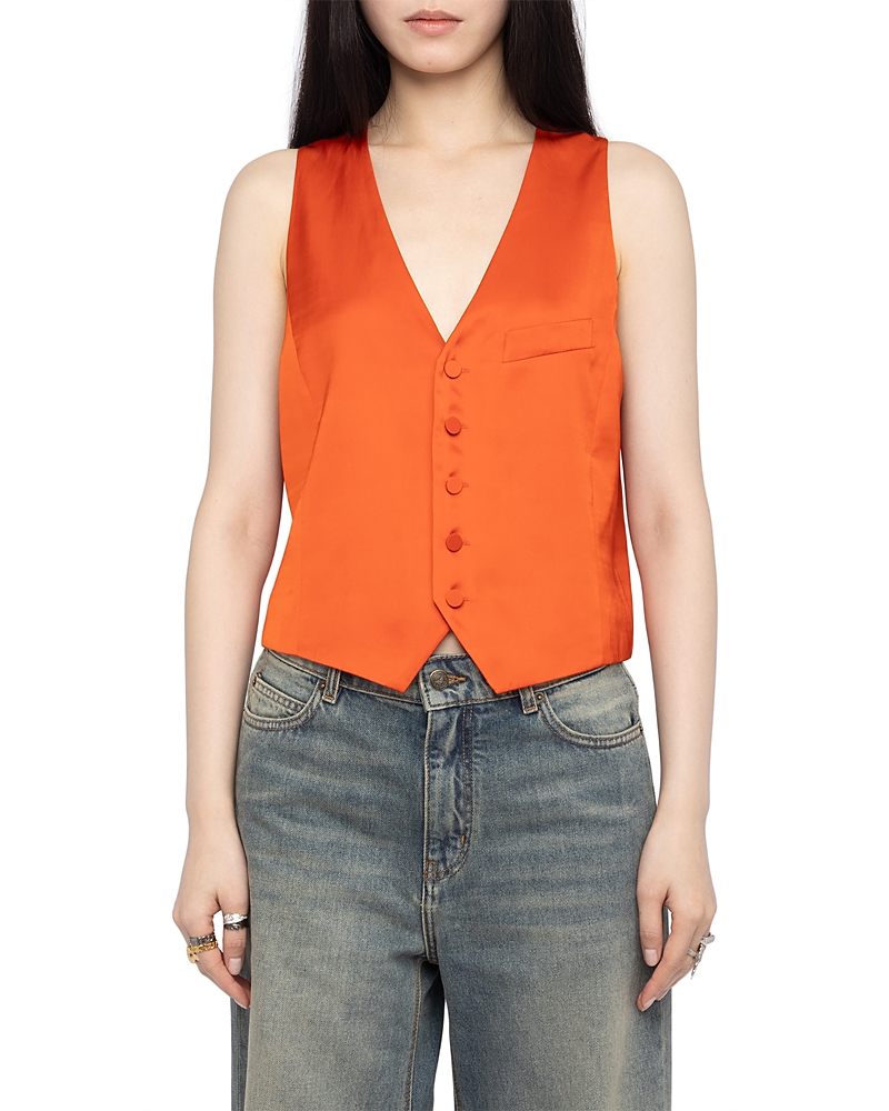 Zadig & Voltaire Emaux Satin Vest