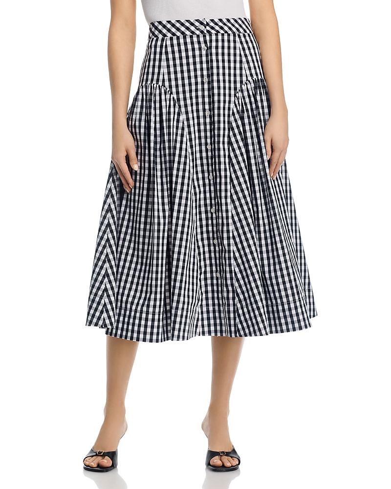 Milly Robin Gingham Midi Skirt