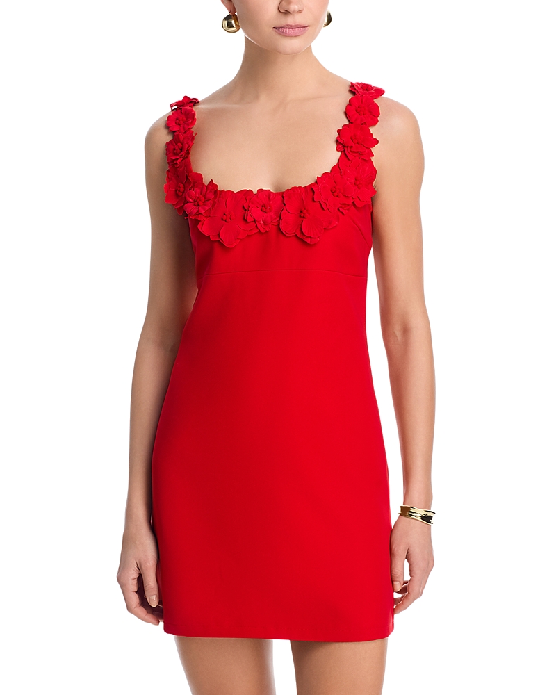 Aqua Applique Floral Mini Dress - Exclusive