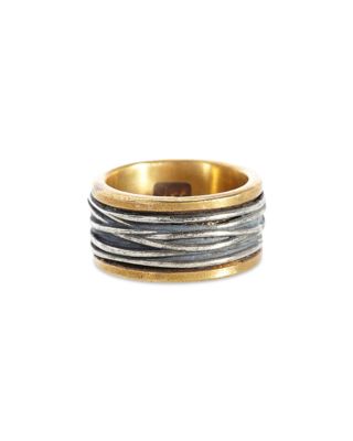 Men's Brass & Silver Wrap Wide Width Ring