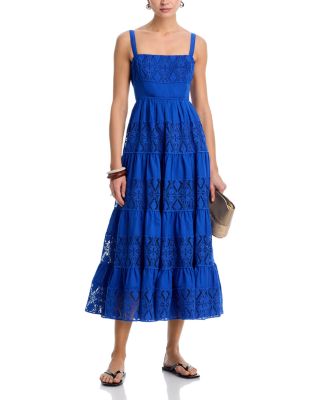 Lace Inset Tier Midi Dress - Exclusive