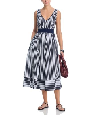 Stripe Popline Knit Tank Midi Dress - Exclusive