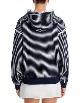 Stripe Eyelet Ruffle Sweatshirt - Exclusive