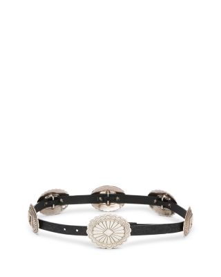 Tooled Leather Concho Belt