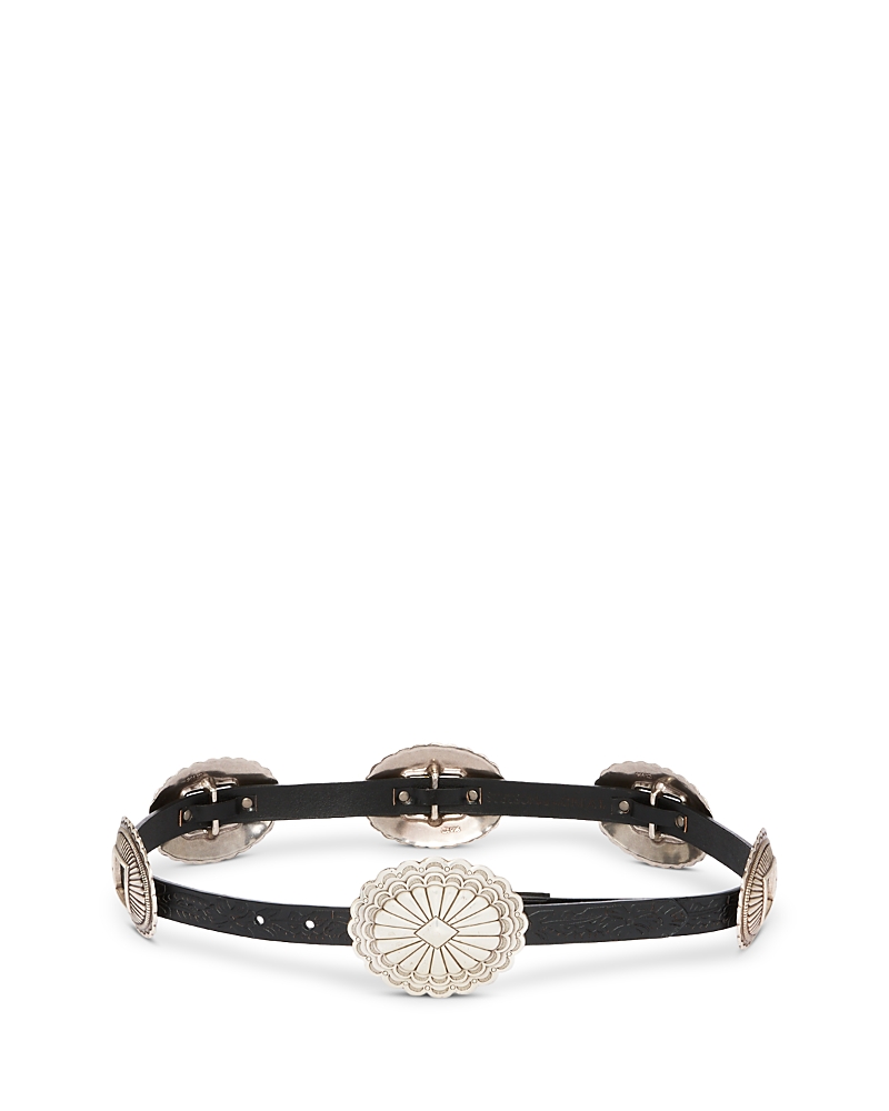 The Great. Tooled Leather Concho Belt