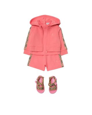 Girls' Check Trim Cotton Zip Hoodie - Baby, Little Kid