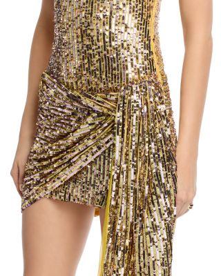 Wrapped Sequinned Mini Dress